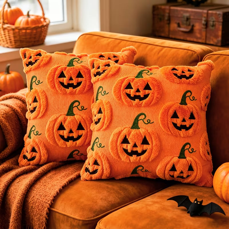 Taie d’oreiller citrouille 2D Halloween